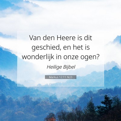 Picture 07 - Markus 12:11 NLD - Van den Heere is dit geschied, en het is - Bible Verse Picture