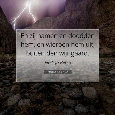 Picture 07 - Markus 12:8 NLD - En zij namen en doodden hem, en wierpen hem uit, - Bible Verse Picture