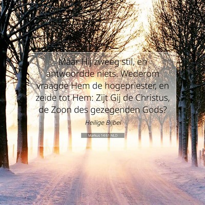Picture 07 - Markus 14:61 NLD - Maar Hij zweeg stil, en antwoordde niets. Wederom - Bible Verse Picture