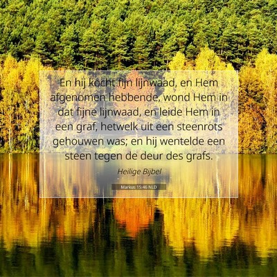 Picture 07 - Markus 15:46 NLD - En hij kocht fijn lijnwaad, en Hem afgenomen - Bible Verse Picture