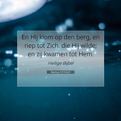 Picture 07 - Markus 3:13 NLD - En Hij klom op den berg, en riep tot Zich, die - Bible Verse Picture