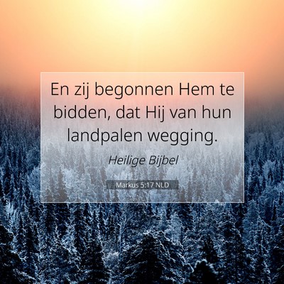 Picture 07 - Markus 5:17 NLD - En zij begonnen Hem te bidden, dat Hij van hun - Bible Verse Picture