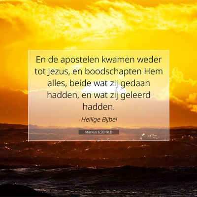 Picture 07 - Markus 6:30 NLD - En de apostelen kwamen weder tot Jezus, en - Bible Verse Picture