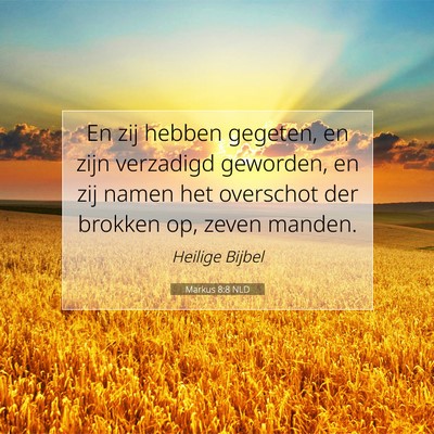 Picture 07 - Markus 8:8 NLD - En zij hebben gegeten, en zijn verzadigd - Bible Verse Picture