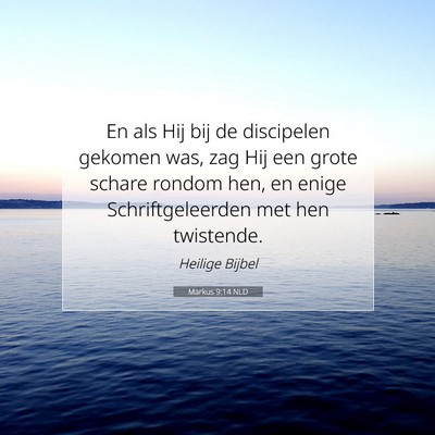 Picture 07 - Markus 9:14 NLD - En als Hij bij de discipelen gekomen was, zag Hij - Bible Verse Picture