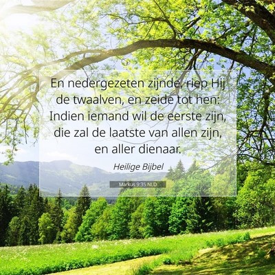 Picture 07 - Markus 9:35 NLD - En nedergezeten zijnde, riep Hij de twaalven, en - Bible Verse Picture