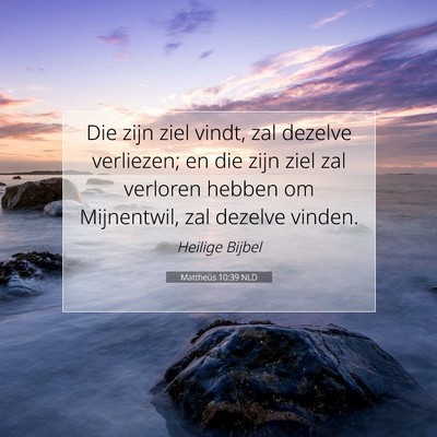 Picture 07 - Mattheüs 10:39 NLD - Die zijn ziel vindt, zal dezelve verliezen; en - Bible Verse Picture