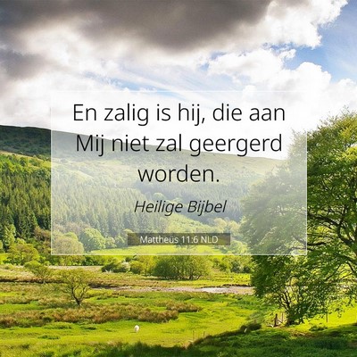 Picture 07 - Mattheüs 11:6 NLD - En zalig is hij, die aan Mij niet zal geergerd - Bible Verse Picture