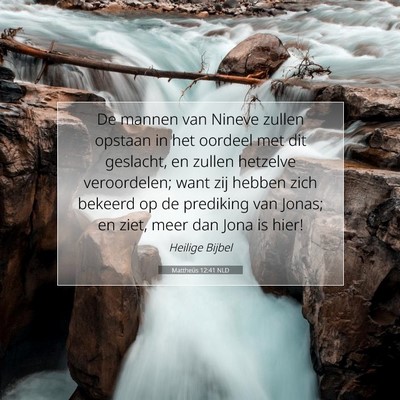Picture 07 - Mattheüs 12:41 NLD - De mannen van Nineve zullen opstaan in het - Bible Verse Picture