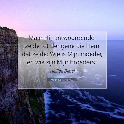 Picture 07 - Mattheüs 12:48 NLD - Maar Hij, antwoordende, zeide tot dengene die Hem - Bible Verse Picture
