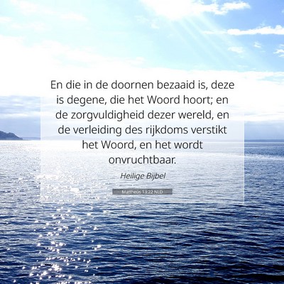 Picture 07 - Mattheüs 13:22 NLD - En die in de doornen bezaaid is, deze is degene, - Bible Verse Picture