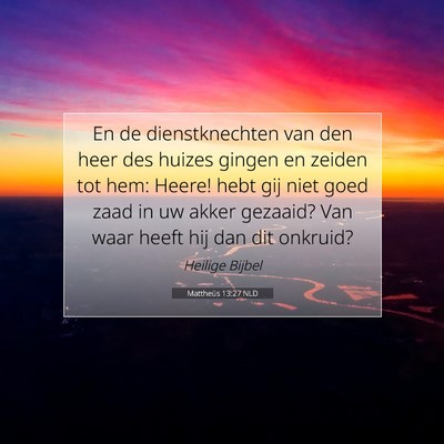 Picture 07 - Mattheüs 13:27 NLD - En de dienstknechten van den heer des huizes - Bible Verse Picture