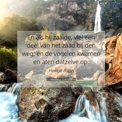 Picture 07 - Mattheüs 13:4 NLD - En als hij zaaide, viel een deel van het zaad bij - Bible Verse Picture