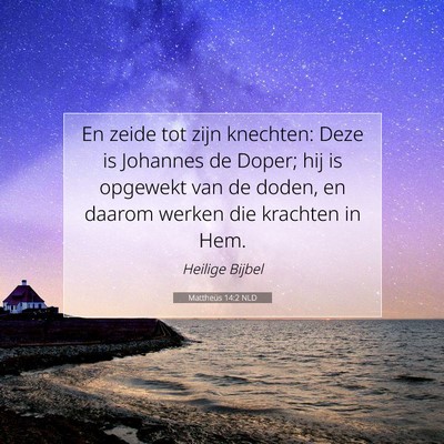 Picture 07 - Mattheüs 14:2 NLD - En zeide tot zijn knechten: Deze is Johannes de - Bible Verse Picture