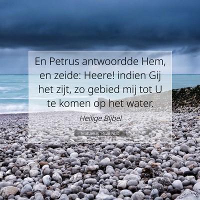 Picture 07 - Mattheüs 14:28 NLD - En Petrus antwoordde Hem, en zeide: Heere! indien - Bible Verse Picture
