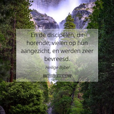 Picture 07 - Mattheüs 17:6 NLD - En de discipelen, dit horende, vielen op hun - Bible Verse Picture