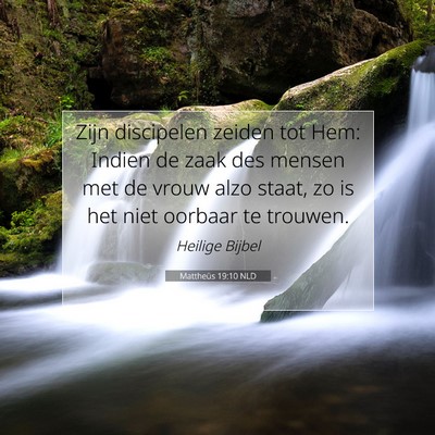 Picture 07 - Mattheüs 19:10 NLD - Zijn discipelen zeiden tot Hem: Indien de zaak - Bible Verse Picture