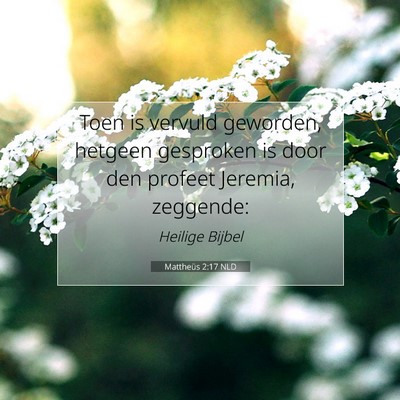 Picture 07 - Mattheüs 2:17 NLD - Toen is vervuld geworden, hetgeen gesproken is - Bible Verse Picture
