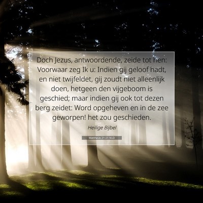 Picture 07 - Mattheüs 21:21 NLD - Doch Jezus, antwoordende, zeide tot hen: Voorwaar - Bible Verse Picture
