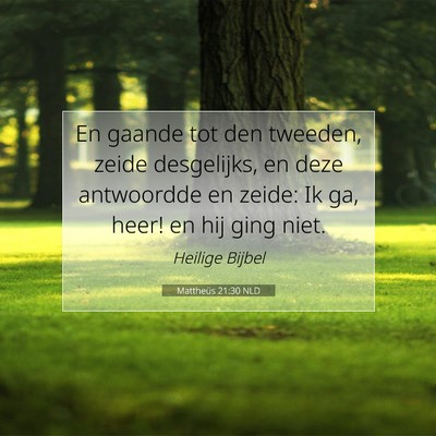 Picture 07 - Mattheüs 21:30 NLD - En gaande tot den tweeden, zeide desgelijks, en - Bible Verse Picture