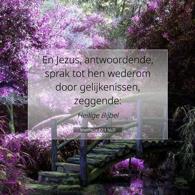 Picture 07 - Mattheüs 22:1 NLD - En Jezus, antwoordende, sprak tot hen wederom - Bible Verse Picture