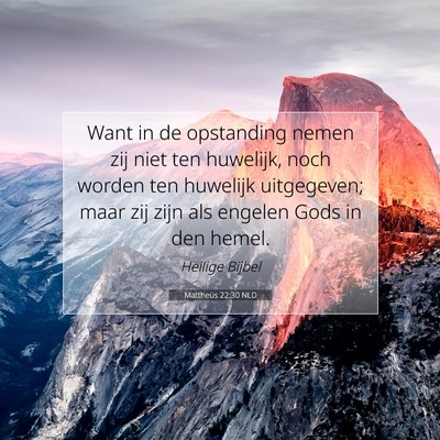 Picture 07 - Mattheüs 22:30 NLD - Want in de opstanding nemen zij niet ten - Bible Verse Picture