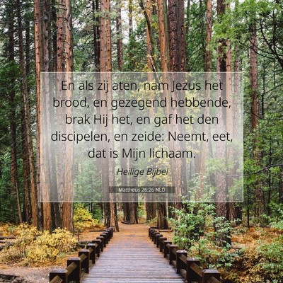 Picture 07 - Mattheüs 26:26 NLD - En als zij aten, nam Jezus het brood, en gezegend - Bible Verse Picture