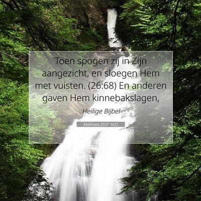 Picture 07 - Mattheüs 26:67 NLD - Toen spogen zij in Zijn aangezicht, en sloegen - Bible Verse Picture