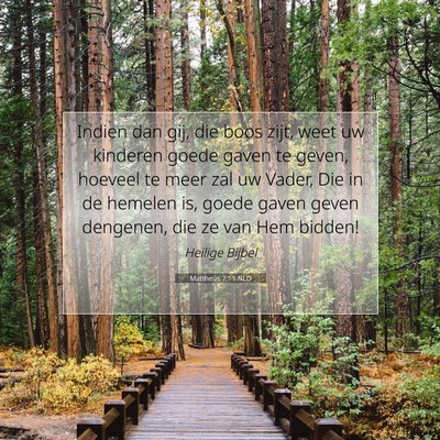 Picture 07 - Mattheüs 7:11 NLD - Indien dan gij, die boos zijt, weet uw kinderen - Bible Verse Picture