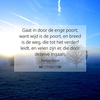 Picture 07 - Mattheüs 7:13 NLD - Gaat in door de enge poort; want wijd is de - Bible Verse Picture