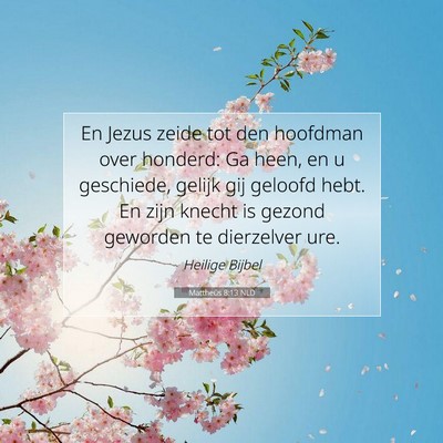 Picture 07 - Mattheüs 8:13 NLD - En Jezus zeide tot den hoofdman over honderd: Ga - Bible Verse Picture