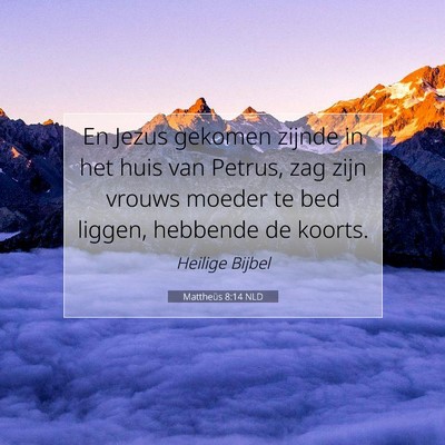 Picture 07 - Mattheüs 8:14 NLD - En Jezus gekomen zijnde in het huis van Petrus, - Bible Verse Picture