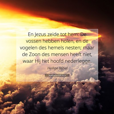Picture 07 - Mattheüs 8:20 NLD - En Jezus zeide tot hem: De vossen hebben holen, - Bible Verse Picture