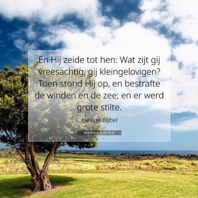 Picture 07 - Mattheüs 8:26 NLD - En Hij zeide tot hen: Wat zijt gij vreesachtig, - Bible Verse Picture