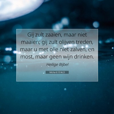 Picture 07 - Micha 6:15 NLD - Gij zult zaaien, maar niet maaien; gij zult - Bible Verse Picture
