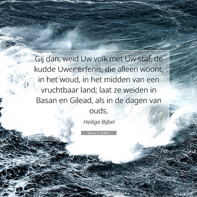 Picture 07 - Micha 7:14 NLD - Gij dan, weid Uw volk met Uw staf, de kudde Uwer - Bible Verse Picture