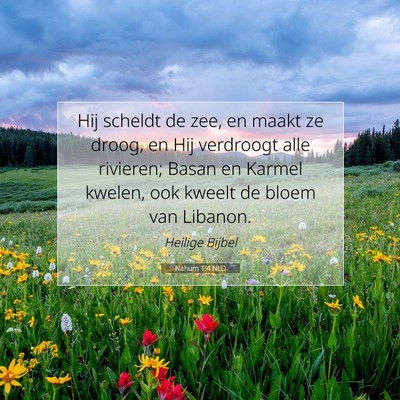 Picture 07 - Nahum 1:4 NLD - Hij scheldt de zee, en maakt ze droog, en Hij - Bible Verse Picture