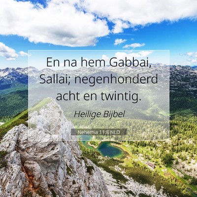 Picture 07 - Nehemia 11:8 NLD - En na hem Gabbai, Sallai; negenhonderd acht en - Bible Verse Picture