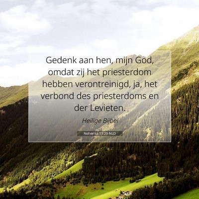 Picture 07 - Nehemia 13:29 NLD - Gedenk aan hen, mijn God, omdat zij het - Bible Verse Picture