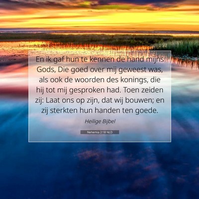 Picture 07 - Nehemia 2:18 NLD - En ik gaf hun te kennen de hand mijns Gods, Die - Bible Verse Picture
