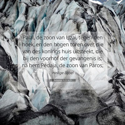 Picture 07 - Nehemia 3:25 NLD - Palal, de zoon van Uzai, tegen den hoek, en den - Bible Verse Picture