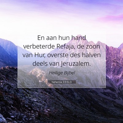 Picture 07 - Nehemia 3:9 NLD - En aan hun hand verbeterde Refaja, de zoon van - Bible Verse Picture