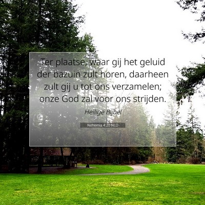 Picture 07 - Nehemia 4:20 NLD - Ter plaatse, waar gij het geluid der bazuin zult - Bible Verse Picture