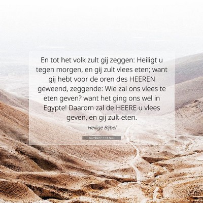Picture 07 - Numberi 11:18 NLD - En tot het volk zult gij zeggen: Heiligt u tegen - Bible Verse Picture