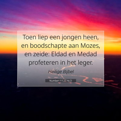 Picture 07 - Numberi 11:27 NLD - Toen liep een jongen heen, en boodschapte aan - Bible Verse Picture