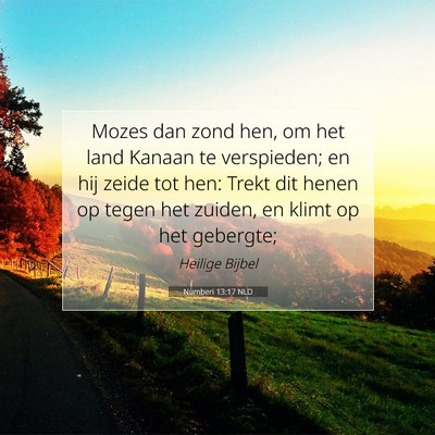 Picture 07 - Numberi 13:17 NLD - Mozes dan zond hen, om het land Kanaan te - Bible Verse Picture