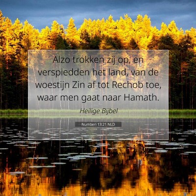Picture 07 - Numberi 13:21 NLD - Alzo trokken zij op, en verspiedden het land, van - Bible Verse Picture