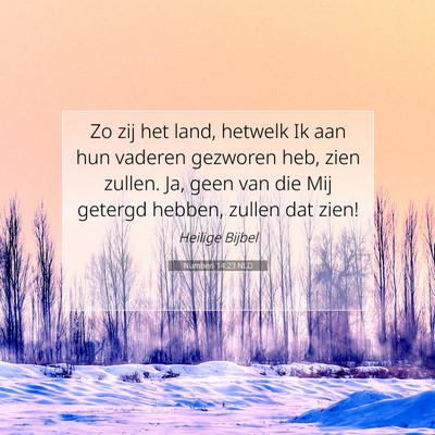 Picture 07 - Numberi 14:23 NLD - Zo zij het land, hetwelk Ik aan hun vaderen - Bible Verse Picture