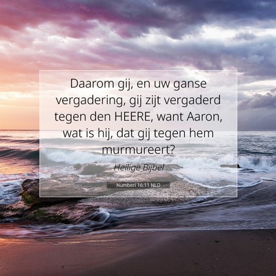 Picture 07 - Numberi 16:11 NLD - Daarom gij, en uw ganse vergadering, gij zijt - Bible Verse Picture