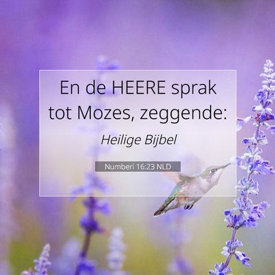 Picture 07 - Numberi 16:23 NLD - En de HEERE sprak tot Mozes, - Bible Verse Picture